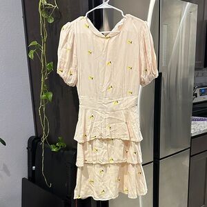 Chic Cream Dress with Yellow Details